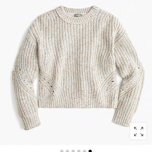 J. Crew Point Sur Ribbed Crewneck Sweater - Cream and Gray